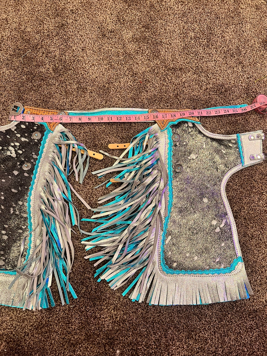 Mini blue and silver chaps