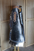 Blue and silver queen chaps